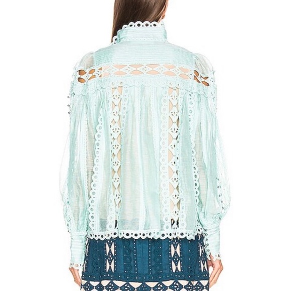 Plunge embroidered Blouse similar to designer style  size L - Picture 9 of 9